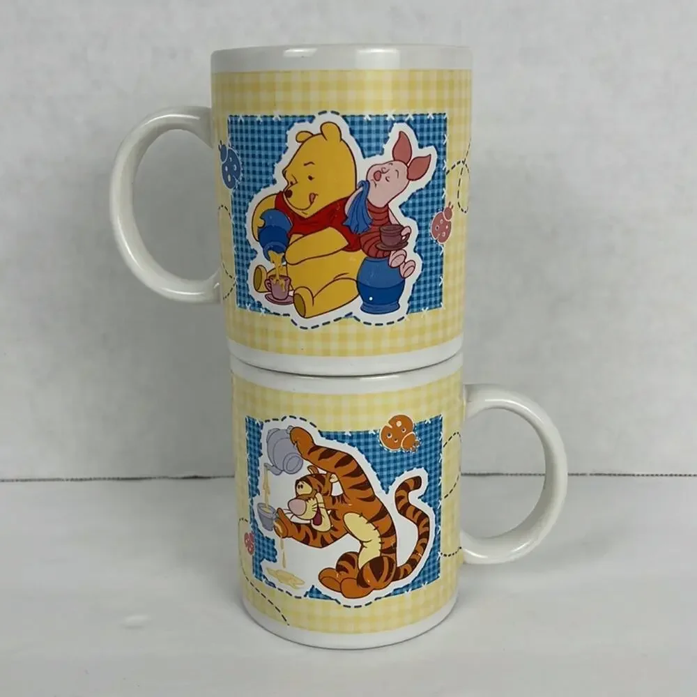 Disney Winnie the Pooh Mugs Cup Set of 2 Coffee Tea Cocoa Tigger Piglet 10 ounce